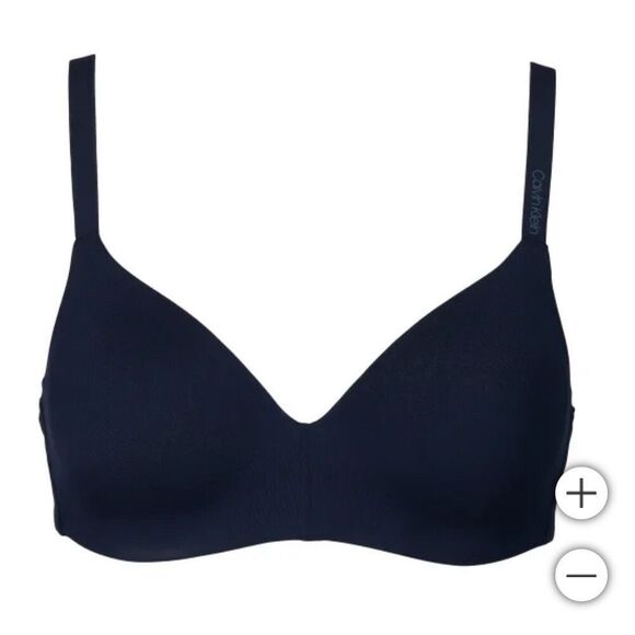 CALVIN KLEIN Bras 2-Pack XL Lightly Lined Wireless Microfiber Black Gray NWT - Picture 2 of 8